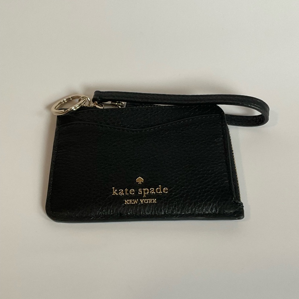 Black Leather Wristlet with ID Window